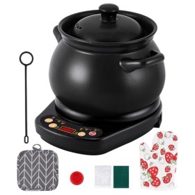 MXBAOHENG Pot de médecine chinoise électrique 4 L 220 V en céramique chinoise pour herbes jusquà 1200 g