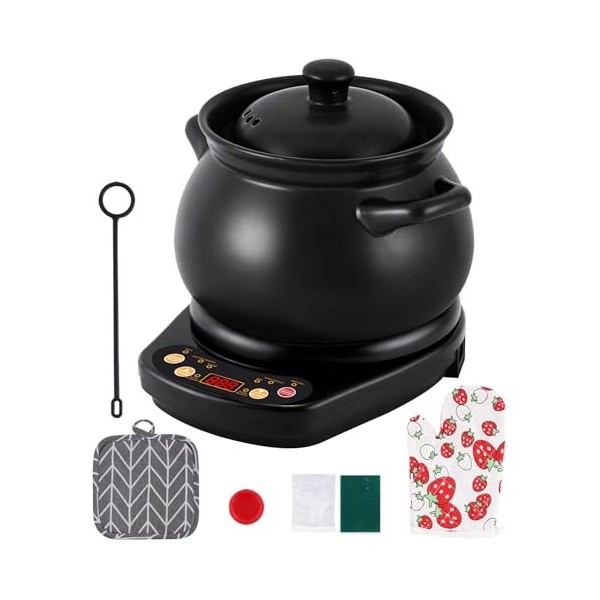 MXBAOHENG Pot de médecine chinoise électrique 4 L 220 V en céramique chinoise pour herbes jusquà 1200 g