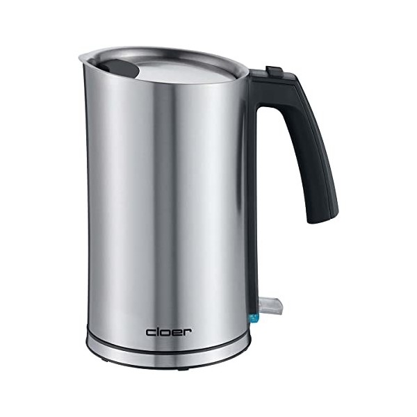 Cloer 4909 Bouilloire Elèctronique, Couvercle à loquet amovible, 1,2 litres, 2000 W, boîtier en acier inoxydable mat
