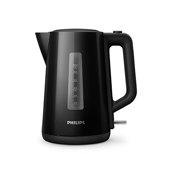 Philips Bouilloire Électrique - 1.7 L, Couvercle à Ressort et Voyant Lumineux, Socle 360°, Noir HD9318/20 