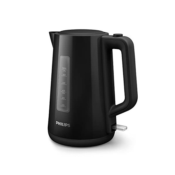 Philips Bouilloire Électrique - 1.7 L, Couvercle à Ressort et Voyant Lumineux, Socle 360°, Noir HD9318/20 