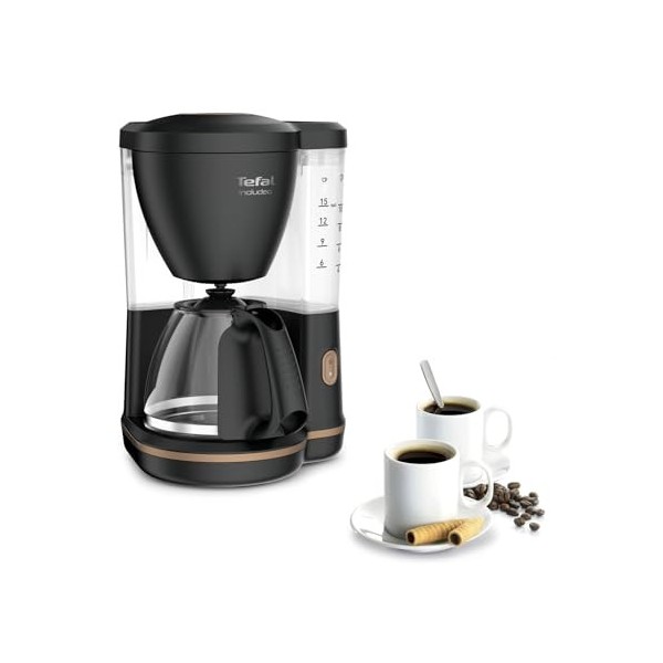 Tefal Includeo Bouilloire électrique 1 L, Poignée ergonomique, 2 fenêtres niveau d’eau, Graduations visibles, Base à 360°, Fi...