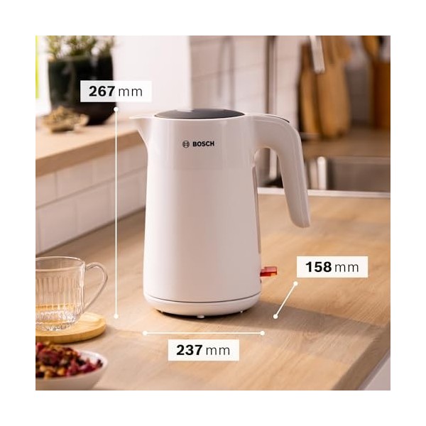 Bosch, bouilloire électrique, MyMoment, poignée ergonomique, grande ouverture, triple sécurité, filtre anti-calcaire, capacit