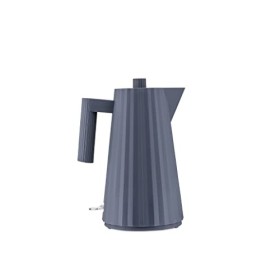 Alessi Plissé MDL06 G- Bouilloire Électrique Design, en Résine Thermoplastique, Fiche Européenne 2400W, 170 cl, Gris