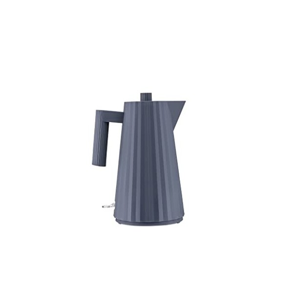 Alessi Plissé MDL06 G- Bouilloire Électrique Design, en Résine Thermoplastique, Fiche Européenne 2400W, 170 cl, Gris