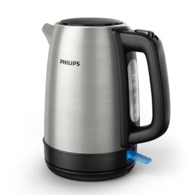 Philips Collection Daily Bouilloire Électrique en Inox - Capacité 1,7L, Résistance Plate pour Ébullition Rapide, Tamis Anti-C
