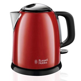 Russell Hobbs Bouilloire Electrique [Ultra Compacte] Colours Plus Rouge 1L, Ebullition rapide, Ecoulement parfait, Niveau d