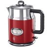 Russell Hobbs Bouilloire Electrique [Design Vintage Premium] Retro Rouge 1,7L, Ebullition Rapide, Jauge Température, Couverc