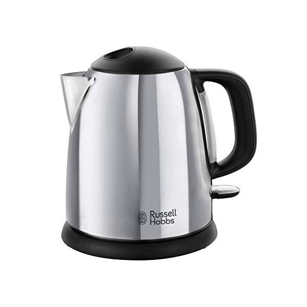 Russell Hobbs Bouilloire Electrique [Compacte] Victory 1 L, 2400W, Design Acier Brillant, Ebullition Rapide, Niveau deau Vi