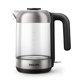 Philips Bouilloire Électrique - 1.7 L, Couvercle à Ressort et Voyant Lumineux, En Verre, Socle 360° HD9339/80 