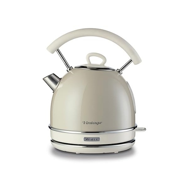Ariete Bouilloire Vintage 2877, Bouilloire Électrique avec Niveau DEau Visible, Base Sans Fil 360°, Arrêt Automatique, Poign
