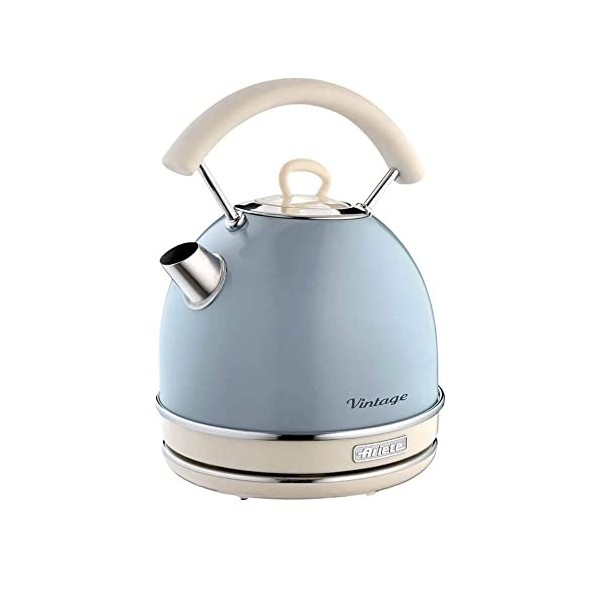 Ariete Bouilloire Vintage 2877, Bouilloire Électrique avec Niveau DEau Visible, Base Sans Fil 360°, Arrêt Automatique, Poign