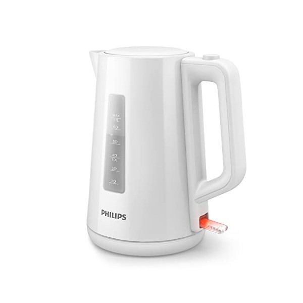 Philips Domestic Appliances Bouilloire Électrique - 1.7 L, Couvercle à Ressort et Voyant Lumineux, Socle 360°, Blanc HD9318/