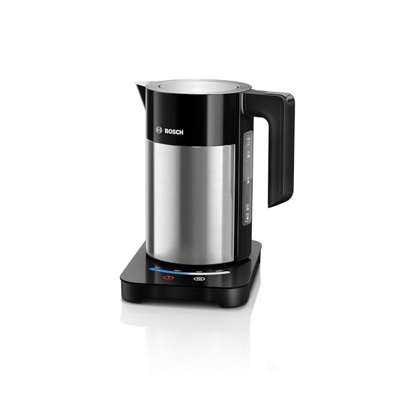 Bosch Electroménager TWK7203 Bouilloire électrique programmable, 2200 W, 1.7 liters, Noir/INOX
