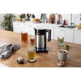 Bosch Electroménager TWK7203 Bouilloire électrique programmable, 2200 W, 1.7 liters, Noir/INOX
