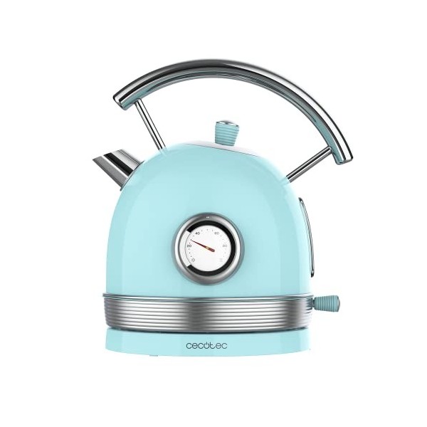 Cecotec Bouilloire électrique ThermoSense 420 Light Blue 1,8 litre de capacité 2200 W Compteur de température Base 360 ° Acie