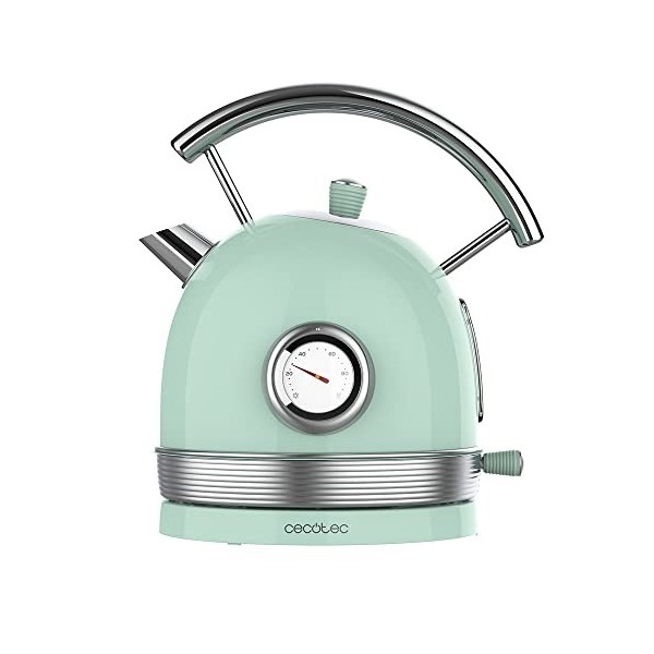 Cecotec Bouilloire électrique ThermoSense 420 Light Blue 1,8 litre de capacité 2200 W Compteur de température Base 360 ° Acie