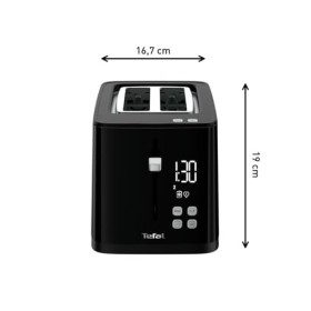Tefal Grille-pain 2 fentes, Ecran digital, 2 favoris personnalisables, 7 niveaux de dorage, Décompte du temps restant, Foncti