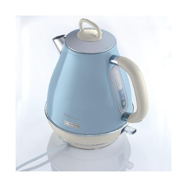 Ariete Bouilloire Vintage 2869, Bouilloire Électrique avec Niveau DEau Visible, Base Sans Fil 360°, Arrêt Automatique, Filtr