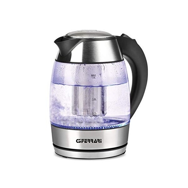 G3 Ferrari G10066 Bolléblu Bouilloire et Théière Aux Herbes, 2200 W, 1.8 Litre, Verre, Acier