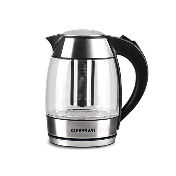 G3 Ferrari G10066 Bolléblu Bouilloire et Théière Aux Herbes, 2200 W, 1.8 Litre, Verre, Acier