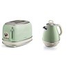 Ariete Vintage 2869 Bouilloire Électrique en Acier Inoxydable, 1,7 L, Vert Pastel & Ariete Vintage 155 Grille-Pain 2 Tranches