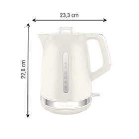 Moulinex Bouilloire électrique, 1,7 L, Design vintage ivoire, Base pivotante à 360°, 2 400 W ébullition rapide, Arrêt automat