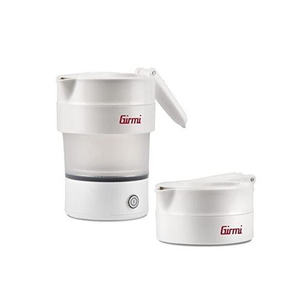 Girmi BL03 Bouilloire pliable de voyage, carafe en silicone, capacité 0,6 litre, 600 W, peu encombrant, sans BPA, arrêt autom