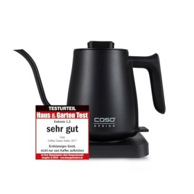 CASO Coffee Classic Kettle - bouilloire électrique, design noir mat de haute qualité avec bec verseur incurvé, intérieur en a
