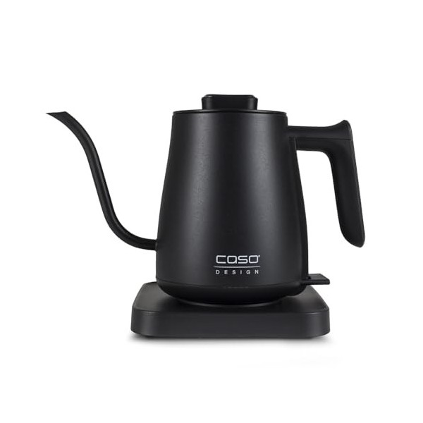 CASO Coffee Classic Kettle - bouilloire électrique, design noir mat de haute qualité avec bec verseur incurvé, intérieur en a