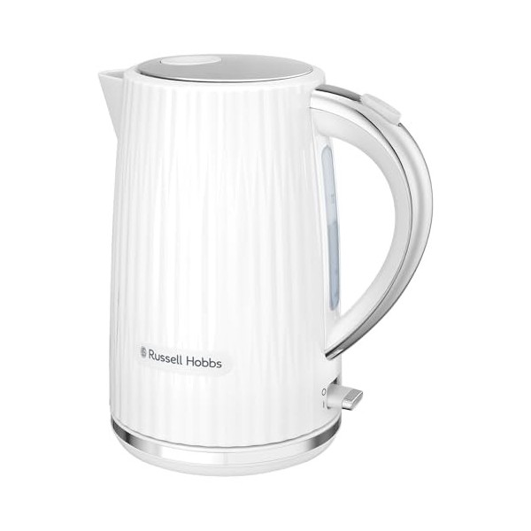 Russell Hobbs Bouilloire électrique Eau chaude, thé, café, 1,7 L, couvercle à ouverture par pression, bec verseur parfait, f