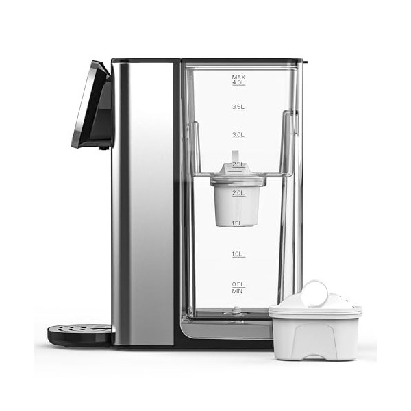 ZACHVO UR05 Distributeur deau Chaude avec Filtre, réservoir deau de 4 l, Chauffage Rapide, Compact et économe en énergie, i