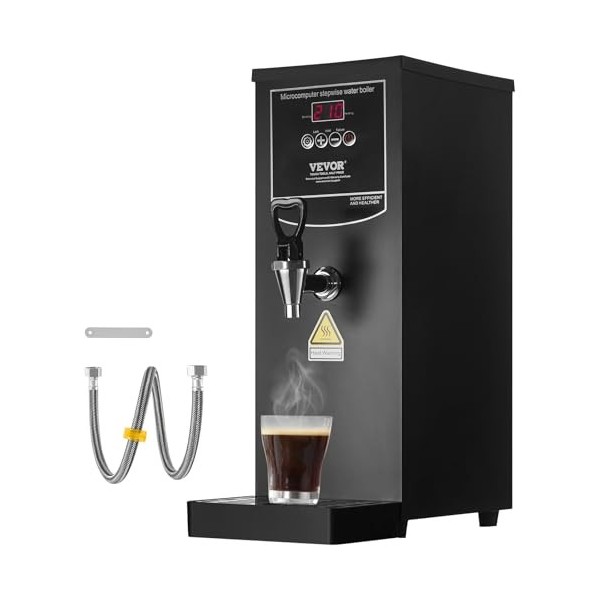VEVOR Distributeur dEau Chaude Électrique Commercial, Fontaine à Eau Chaude 2500 W 50 L/h, avec Tube Chauffant en Acier Inox