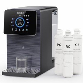 ZACHVO Système dosmose pour eau potable, 10 niveaux de température, filtre à eau osmose, filtre à eau potable, réservoir de