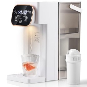 CGOLDENWALL Distributeur deau Chaude Filtrée, Chauffage Rapide, 12 Réglages de Température & 8 Réglages de Volume, Écran Tac