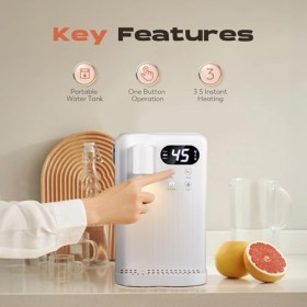 CGOLDENWALL Distributeur deau Chaude Instantanée, Écran Tactile, 12 Réglages de Température & 3 Réglages de Volume, Chauffag