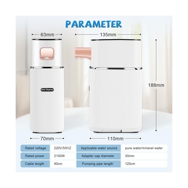 MXBAOHENG Distributeur deau Chaude Instantanée avec 3 secondes de chaleur MINI Chaudière À Eau De Comptoir portable 3 niveau