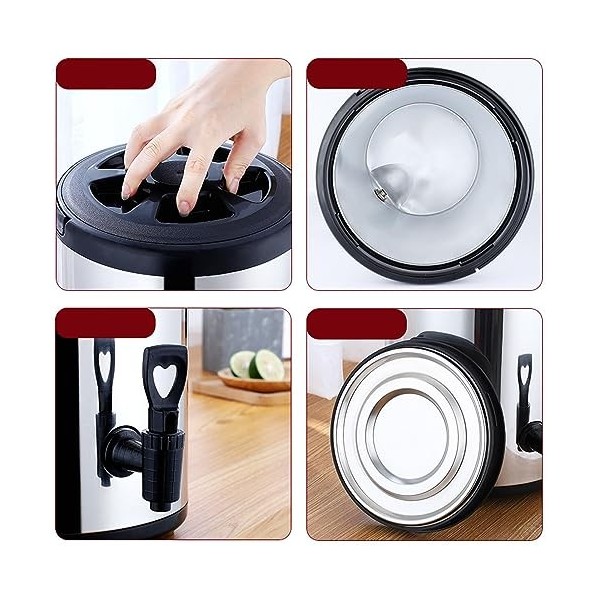 Distributeur de boissons isotherme en acier inoxydable 304 8 litres - Distributeur de boissons chaudes et froides - Seau doub