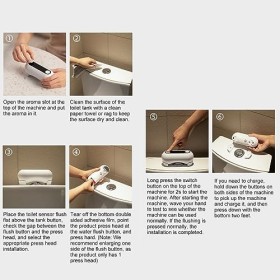 Chasse deau Automatique Mains Libres avec Installation Rapide, Détection Infrarouge, Non Tactile, 2000 MAh, Matériau ABS pou