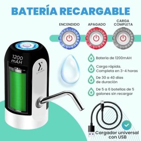 ETISEN, Distributeur deau, robinet électrique pour bidons deau froide, pompe doseuse avec deux adaptateurs. 5,7L, 10L, 11,3