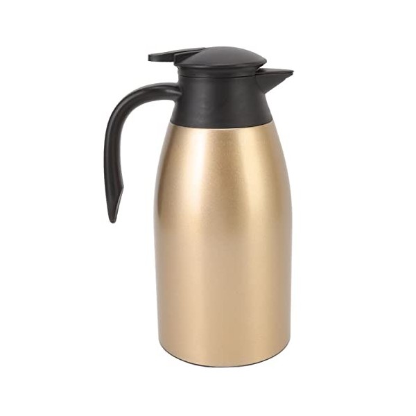 Topyond Carafe à Café Thermique en Acier Inoxydable 304 avec Couvercle étanche Distributeur sous Vide Isolé 2L Grande Capacit