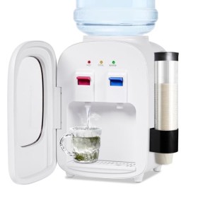 BAOSHISHAN Mini Distributeur deau Froide et Chaude avec Porte - Mini Distributeur deau de Bureau pour Bureau/dortoir/Appart