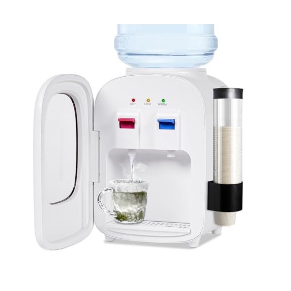 BAOSHISHAN Mini Distributeur deau Froide et Chaude avec Porte - Mini Distributeur deau de Bureau pour Bureau/dortoir/Appart