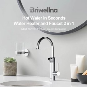 Instant Hot Water Tap With Digital Display, 220V Tankless Electric Heater Kitchen Taps, 360 Degree Rotate Cold And Hot Water 