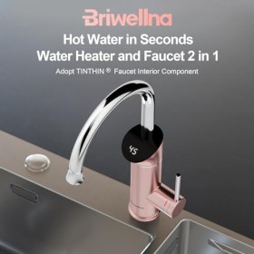 Instant Hot Water Tap With Digital Display, 220V Tankless Electric Heater Kitchen Taps, 360 Degree Rotate Cold And Hot Water 