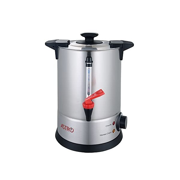 Astro - Distributeur deau Chaude 6 L | Boissons chaudes : infusions, thé, vin chaud... | Inox | Maintient en température | R
