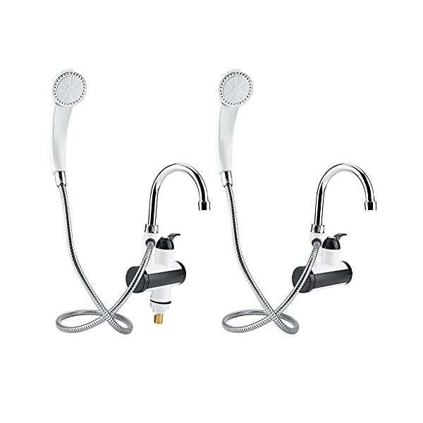 Distributeur Deau Chaude et Froide Instantanée Chauffage Robinet de Chauffage Affichage de la Température Pommeau de Douche 