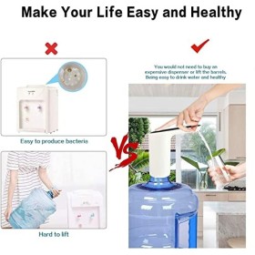 Distributeur deau en Bouteille,Pompe à Eau Potable électrique intégrée 1200 mAh Batterie Rechargeable Interrupteur de Contac