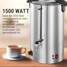 Profi Cook PC-HGA1111 - Distributeur de boissons chaudes et/ou vin chaud - Capacité 16 litres - 1500 Watts - Contrôle électro