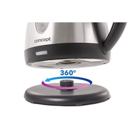 Concept Hausgeräte rk3130 Bouilloire en acier inoxydable, Filtre anti-tartre amovible, 1,2 l, 1630 W, finition en acier inoxy